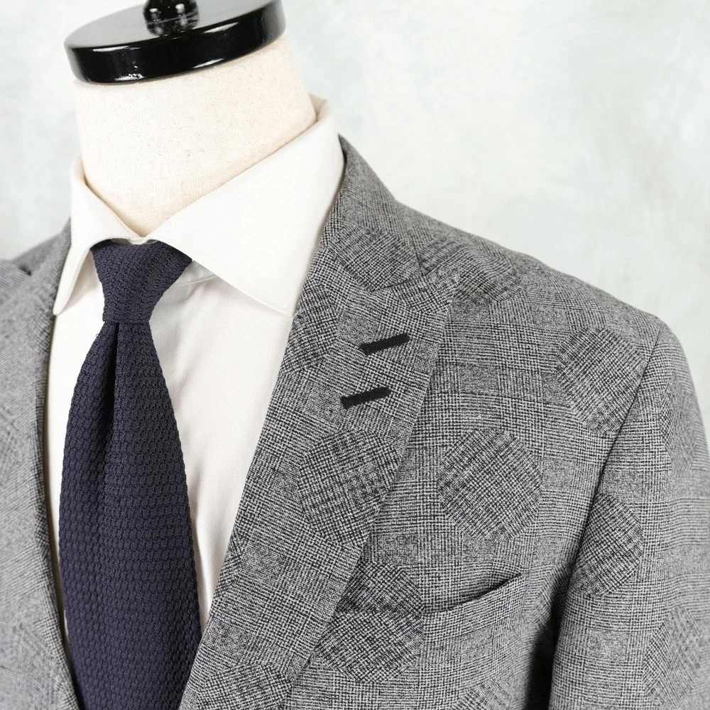 Robert Graham Sport Coat Blazer Mens 40R Classic Fit Linen Cotton Gray Plaid